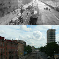 Вид на Лесной пр. 1933—2009 г.г.